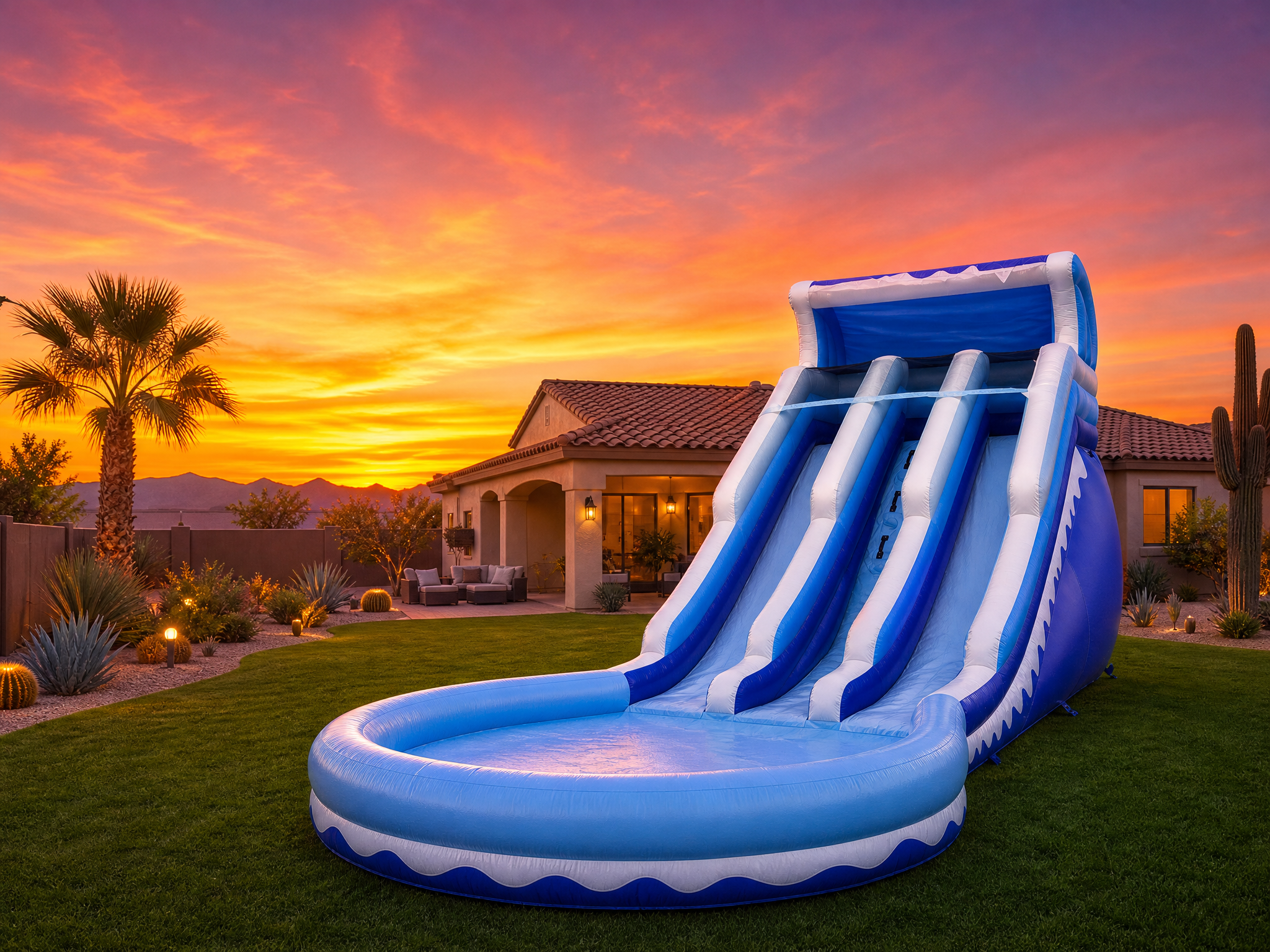 Large Slide at Arizona sunset