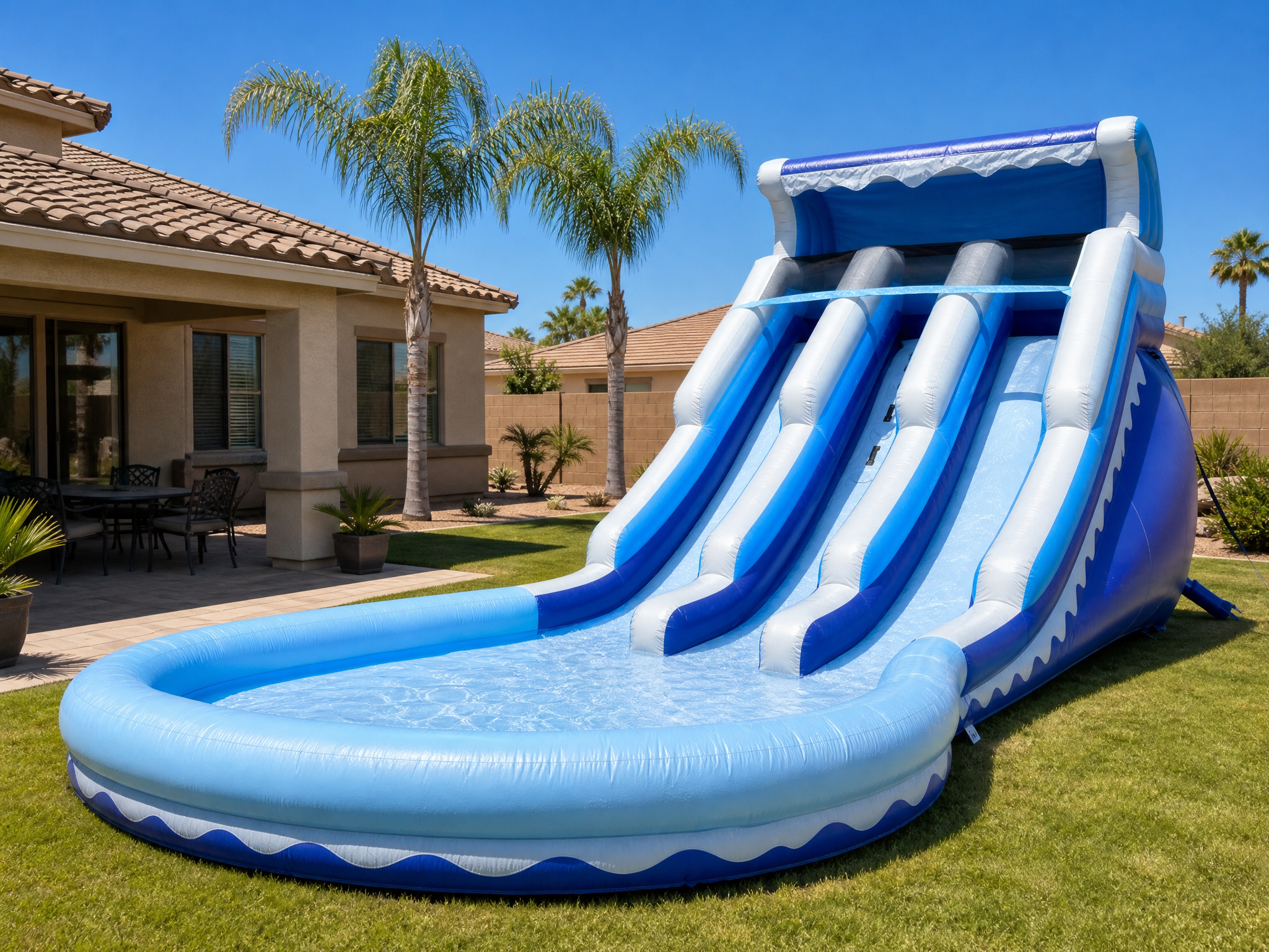 Large Slide in backyard