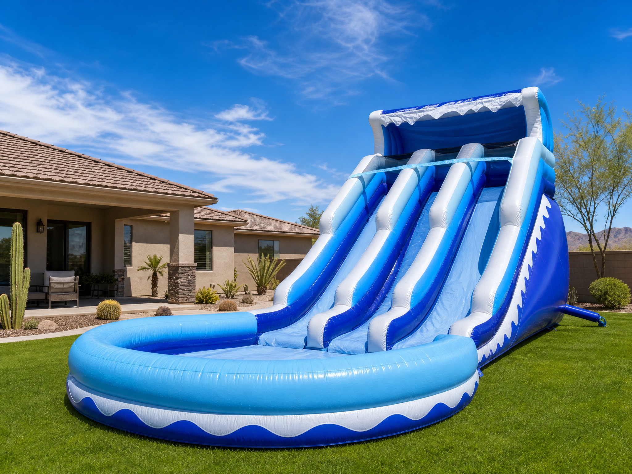 Large Slide in backyard angle 2